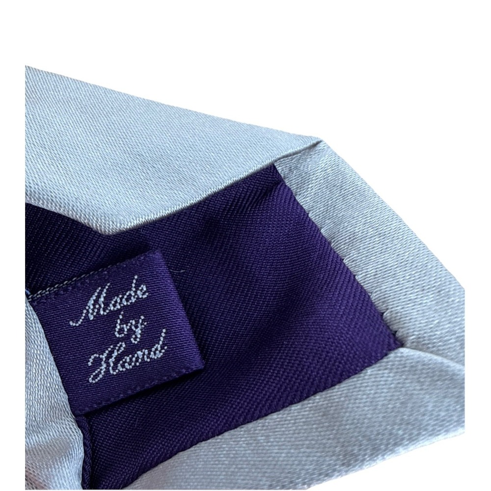 Ralph Lauren Purple Label Tie Cream 100% Silk England Handmade Sleek Smooth - Picture 5 of 7